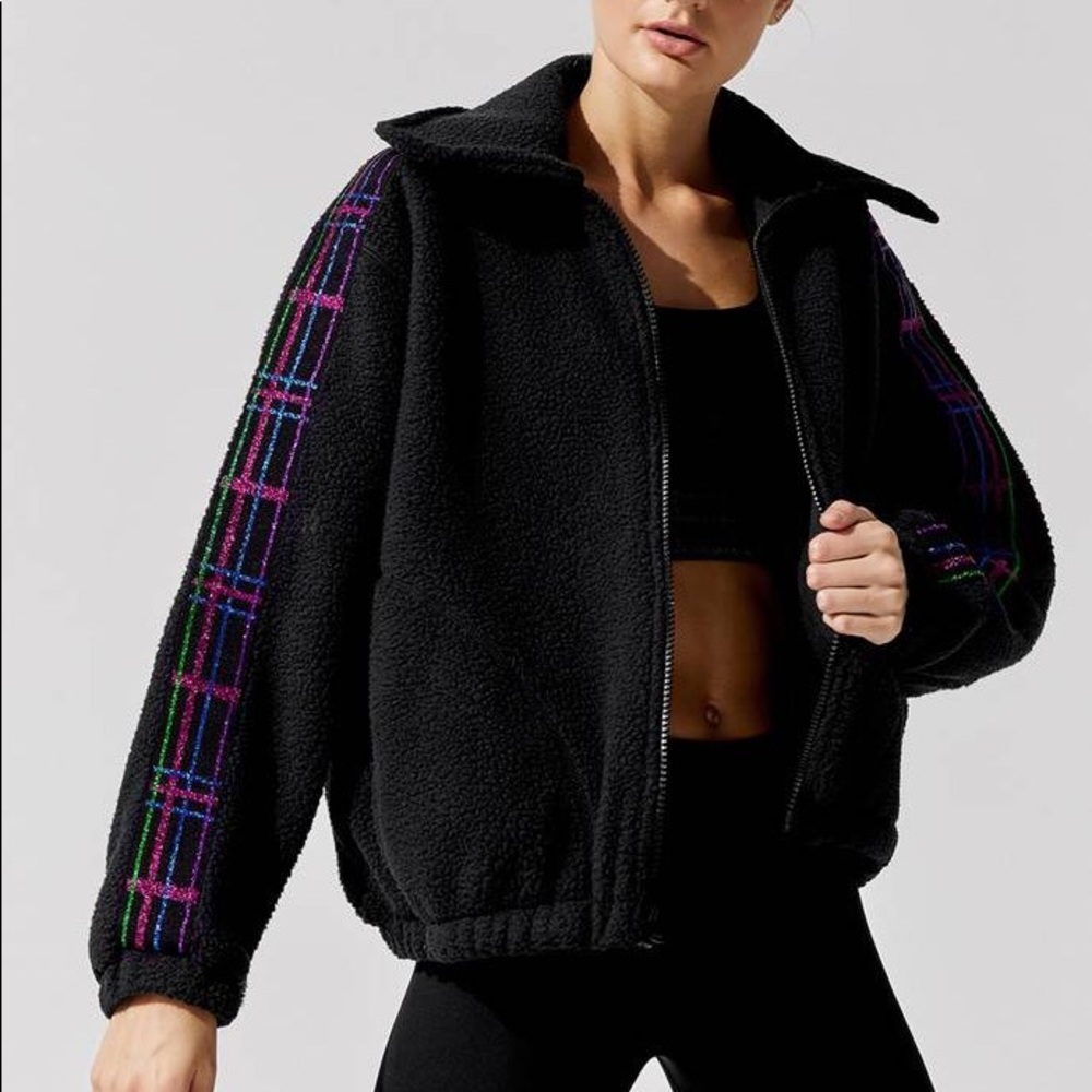 Plaid Fleece Zip Jacket - Picture 1 of 5